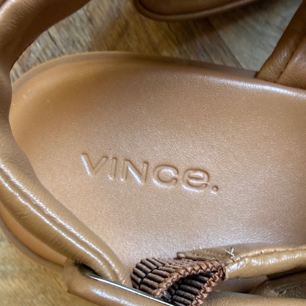 Vince Tan Leather Platform Sandals - Picture 5 of 15